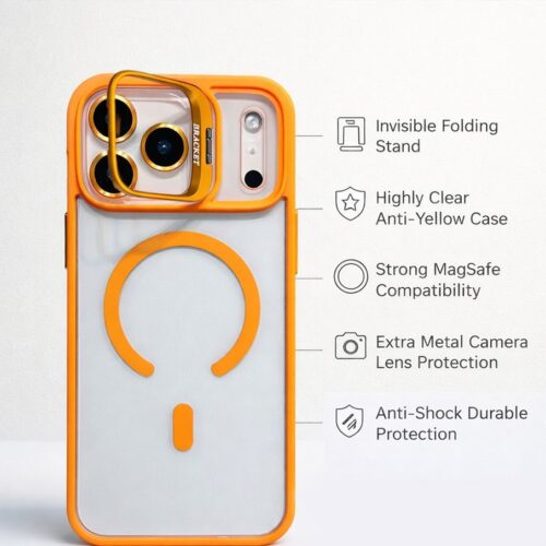 iPhone 17 Pro Max - MagSafe Matte Frosted Lens Holder Case with Extra Metal Lens Kit