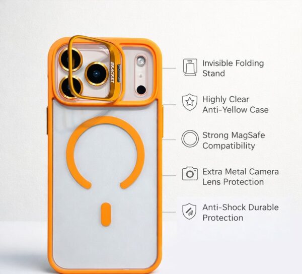 iPhone 17 Pro Max - MagSafe Matte Frosted Lens Holder Case with Extra Metal Lens Kit